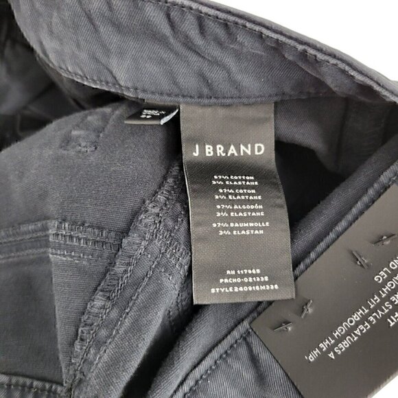 J Brand 29x33 Kane Straight Fit Double Weave Twill Black Pants Depth - Picture 4 of 8
